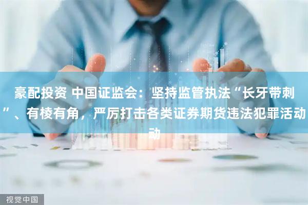豪配投资 中国证监会：坚持监管执法“长牙带刺”、有棱有角，严厉打击各类证券期货违法犯罪活动