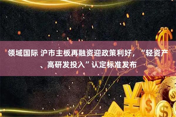 领域国际 沪市主板再融资迎政策利好，“轻资产、高研发投入”认定标准发布