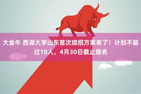 大金牛 西湖大学山东首次综招方案来了！计划不超过10人，4月30日截止报名